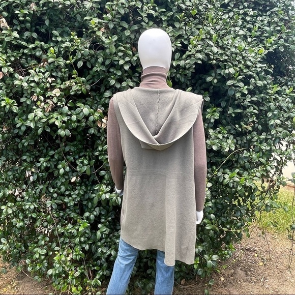 Evolution by Cyrus Light Green Long Loose Hood Open Cardigan - Picture 6 of 13